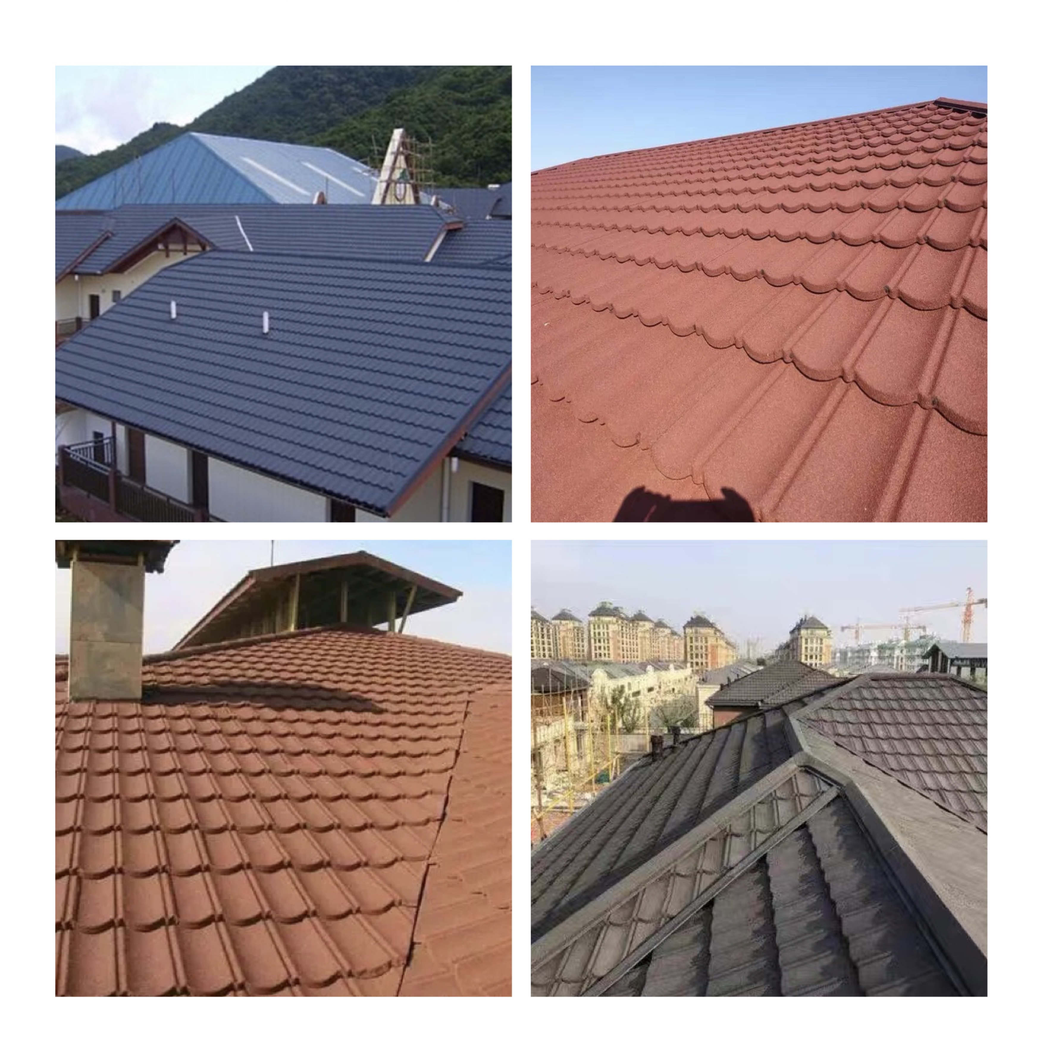 Aluminium Zinc Material 0.35mm 0.4mm 0.45mm 0.5mm Lapideum Metallum vinculi Roofing Tile Coated