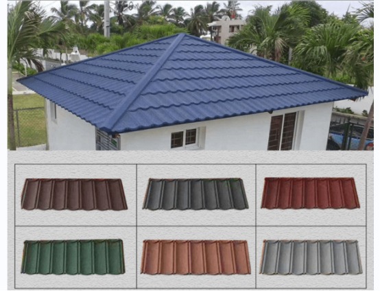 Aluminium Zinc Material 0.35mm 0.4mm 0.45mm 0.5mm Lapideum Metallum vinculi Roofing Tile Coated